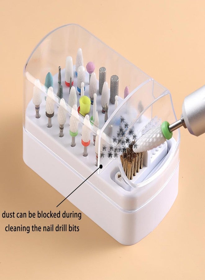 Fcozpjk 2 in 1 Nail Drill Bit Holder and Nail Drill Bits Cleaner Brush Case, 30 Holes Nail Drill Bits Organizer Display Stand Container Box, Manicure Drill Cleaning Brush, Professional Nail Tools - Image 4